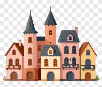 Colorful Cartoon Castle PNG