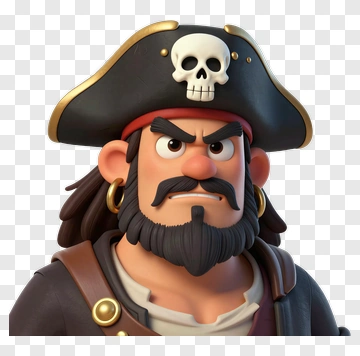 3D Cartoon Pirate Character PNG