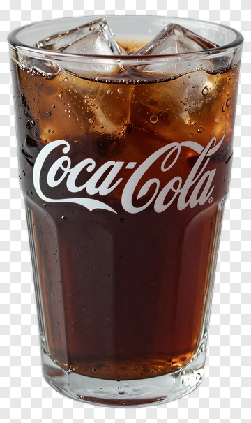 Glass Of Coca-Cola With Ice Cubes PNG