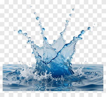 Water Splashing In Clear Blue Water PNG