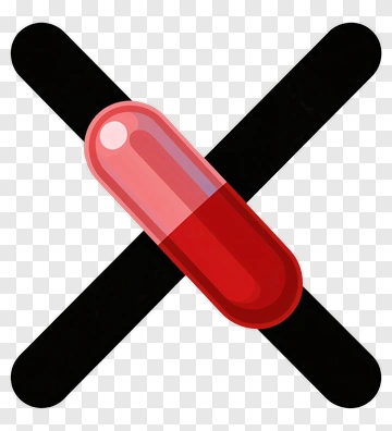 Red Capsule With Black Bandage Cross PNG