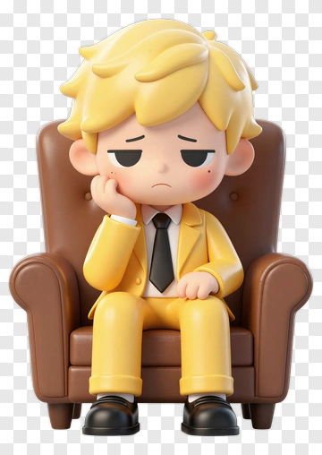Cartoon Boy Sitting In A Chair PNG