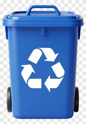 Blue Recycling Bin PNG