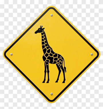 Giraffe Warning Sign PNG