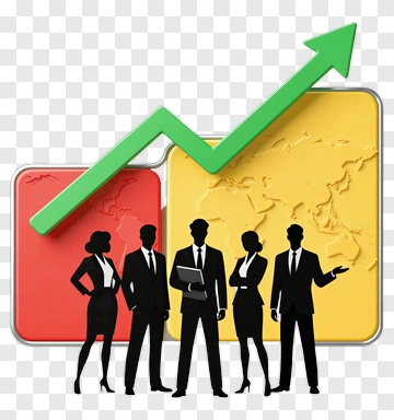 Business Team With Growth Chart PNG
