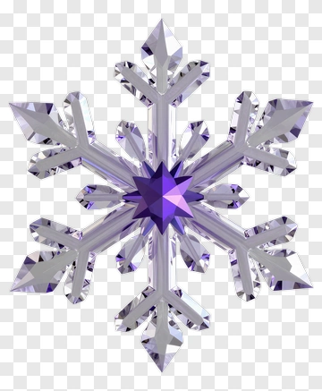 Purple Crystal Snowflake PNG