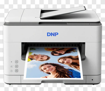 Photo Printer Printing Smiling Friends PNG