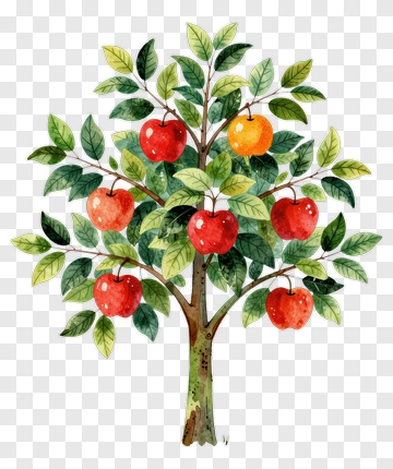 Colorful Apple Tree PNG