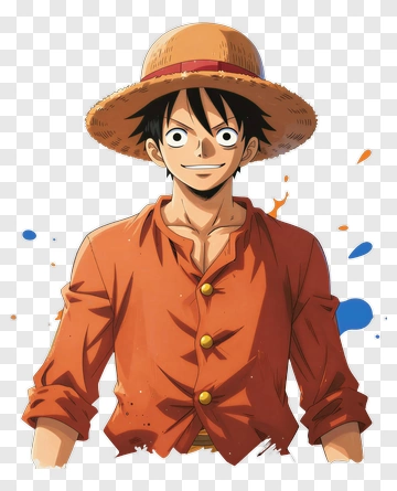 Anime Character Wearing A Straw Hat PNG