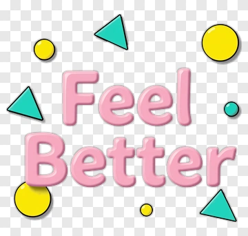 Feel Better Text With Colorful Shapes PNG