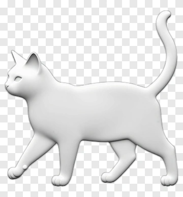 White Cat Walking PNG