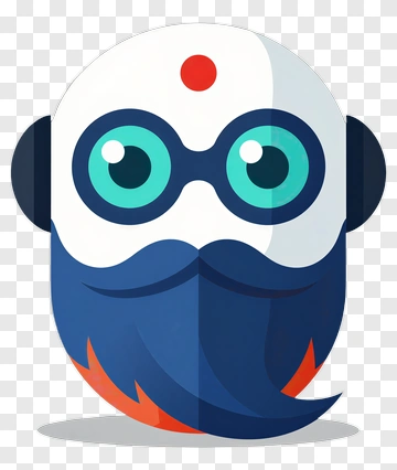 Cartoon Character With Blue Beard And Glasses PNG