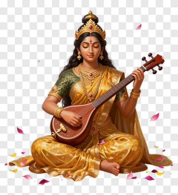 Goddess Playing A Musical Instrument PNG
