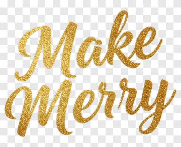 Make Merry Gold Text PNG