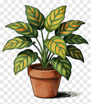 Colorful Potted Plant PNG