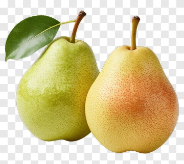 Pair Of Fresh Pears With Leaf PNG