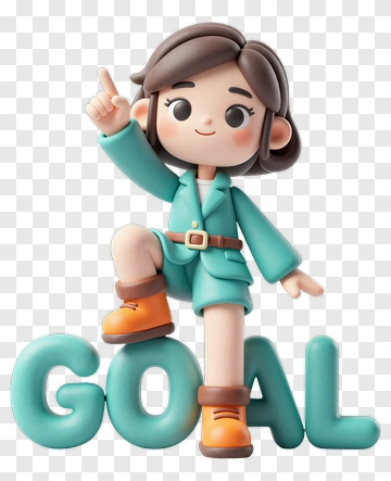 3D Girl Celebrating A Goal PNG