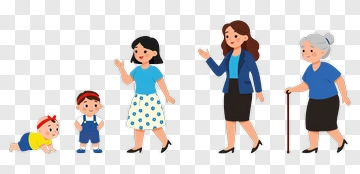 Family Group Of Four With Baby, Child, And Adults PNG