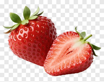 Fresh Red Strawberry Cut In Half PNG