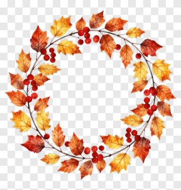 Autumn Leaf Wreath PNG