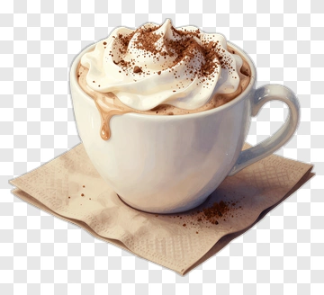 Cup Of Hot Chocolate With Whipped Cream PNG