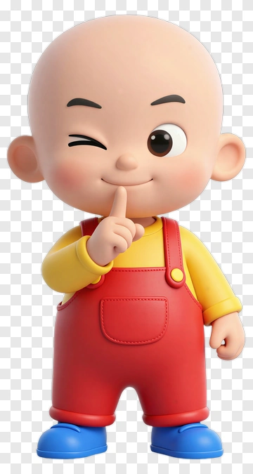 Cartoon Boy Winking And Holding A Finger To His Lips PNG