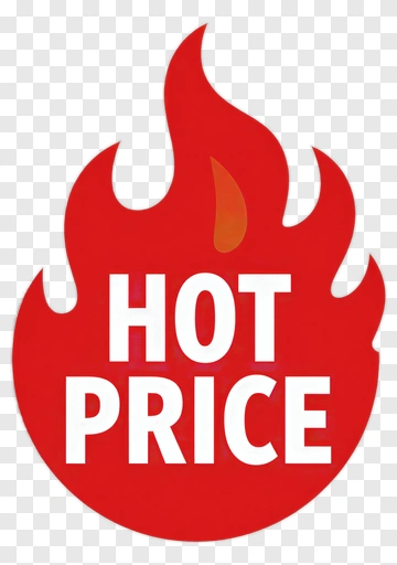 Hot Price Tag With Flame Design PNG