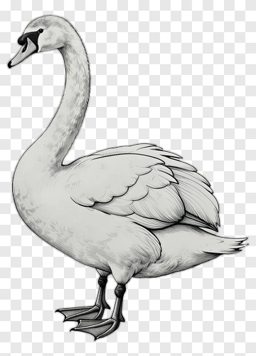 Illustration Of A Swan PNG