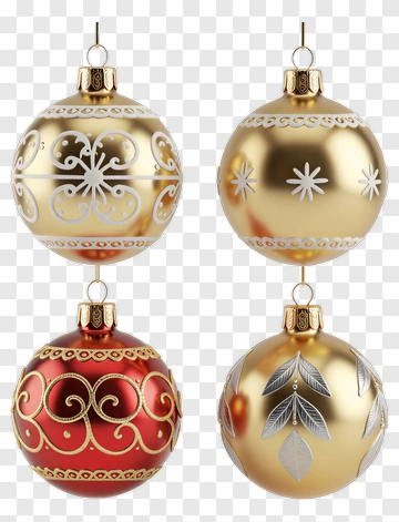 Decorative Christmas Ornaments PNG
