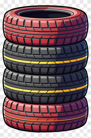 Stack Of Cartoon Racing Tires PNG
