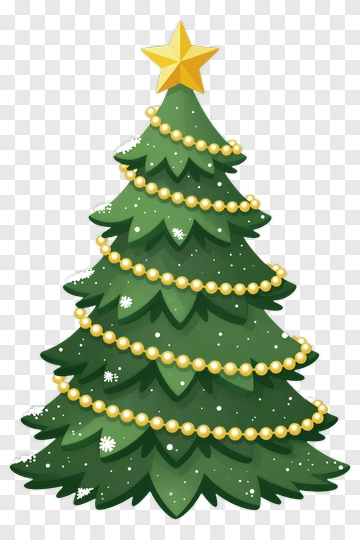 Colorful Christmas Tree With Star And Ornaments PNG