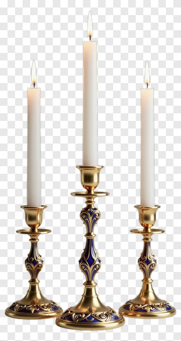 Elegant Candle Holders With White Candles PNG
