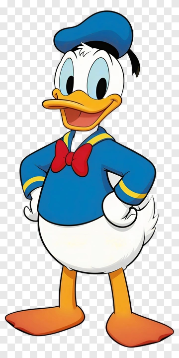 Cartoon Duck Wearing A Blue Sailor Suit PNG
