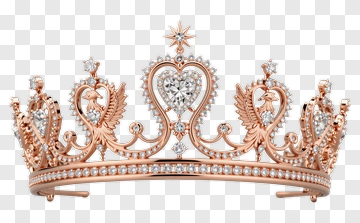 Rose Gold Crown With Diamonds PNG