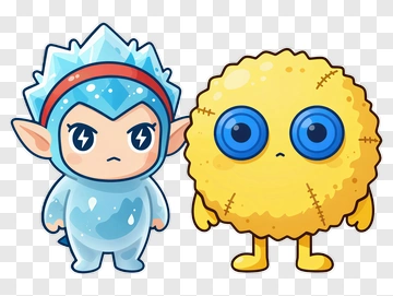 Cartoon Characters With Ice And Fuzzy Themes PNG