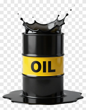 Oil Barrel With Splashing Liquid PNG