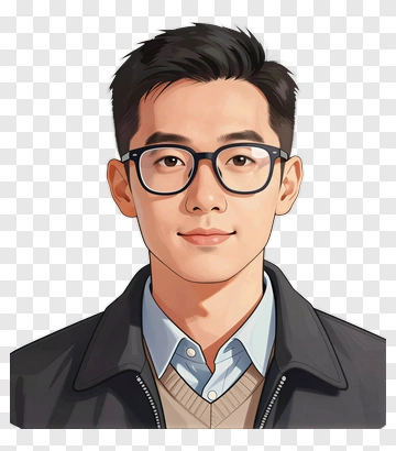 Cartoon Man Wearing Glasses PNG