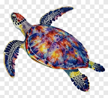 Colorful Sea Turtle PNG