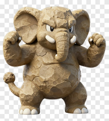 3D Cartoon Elephant Character PNG