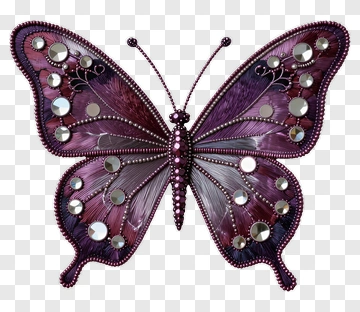 Purple Butterfly With Decorative Elements PNG
