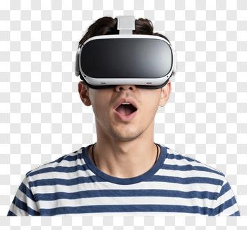 Man Wearing Virtual Reality Headset PNG