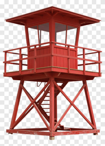 Red Lifeguard Tower PNG