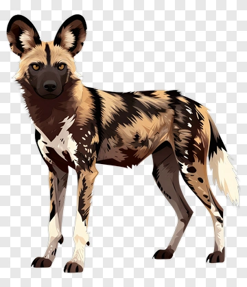 Cartoon African Wild Dog PNG