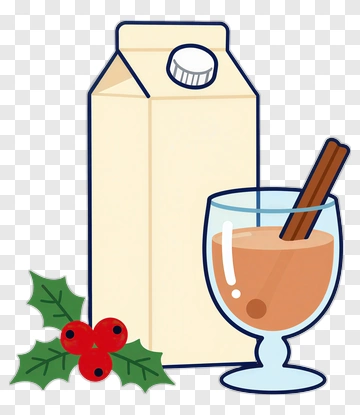 Holiday Drink With Milk Carton And Cinnamon Stick PNG