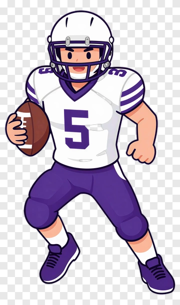 Cartoon Football Player Running With A Ball PNG