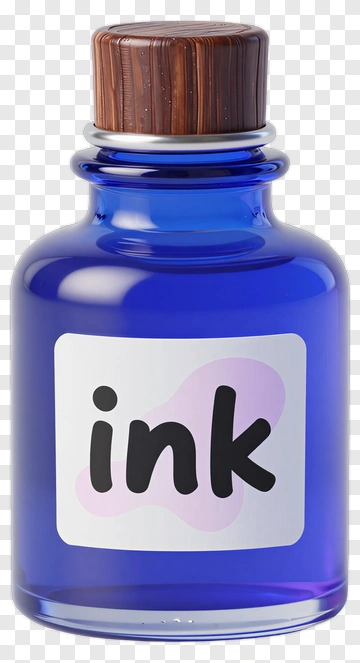 Blue Ink Bottle PNG