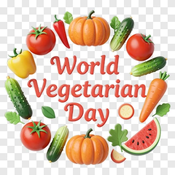 World Vegetarian Day With Fresh Vegetables And Fruits PNG