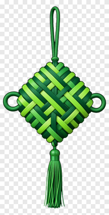 Green Decorative Knot With Tassel PNG