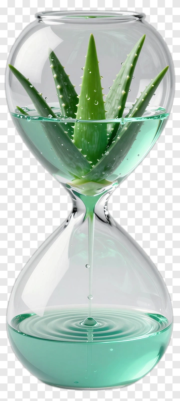 Aloe Vera In Glass Hourglass PNG