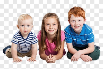 Happy Siblings Sitting Together PNG